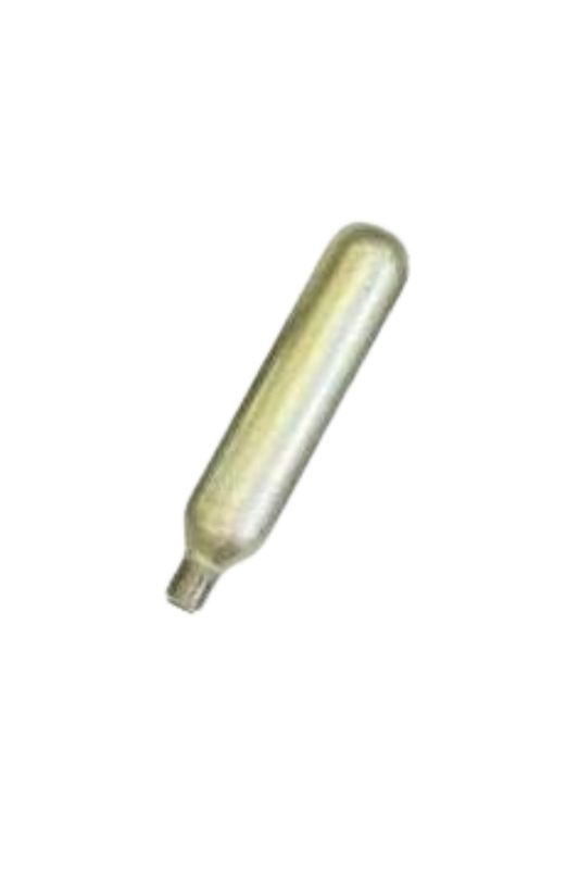 A single CO2 cartridge for use with Hit Air vests and jackets, displayed against a plain background.