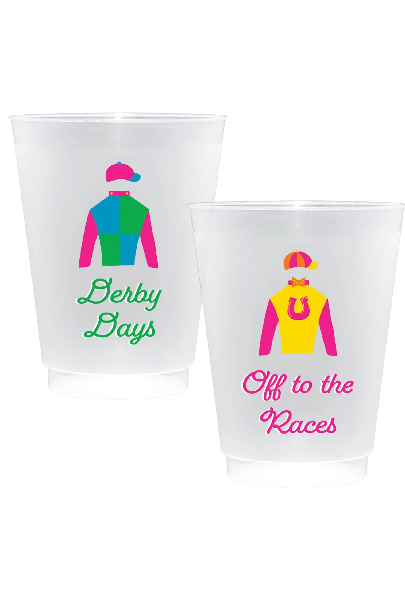 OFF TO THE RACES DERBY PLASTIC CUPS/SET 10