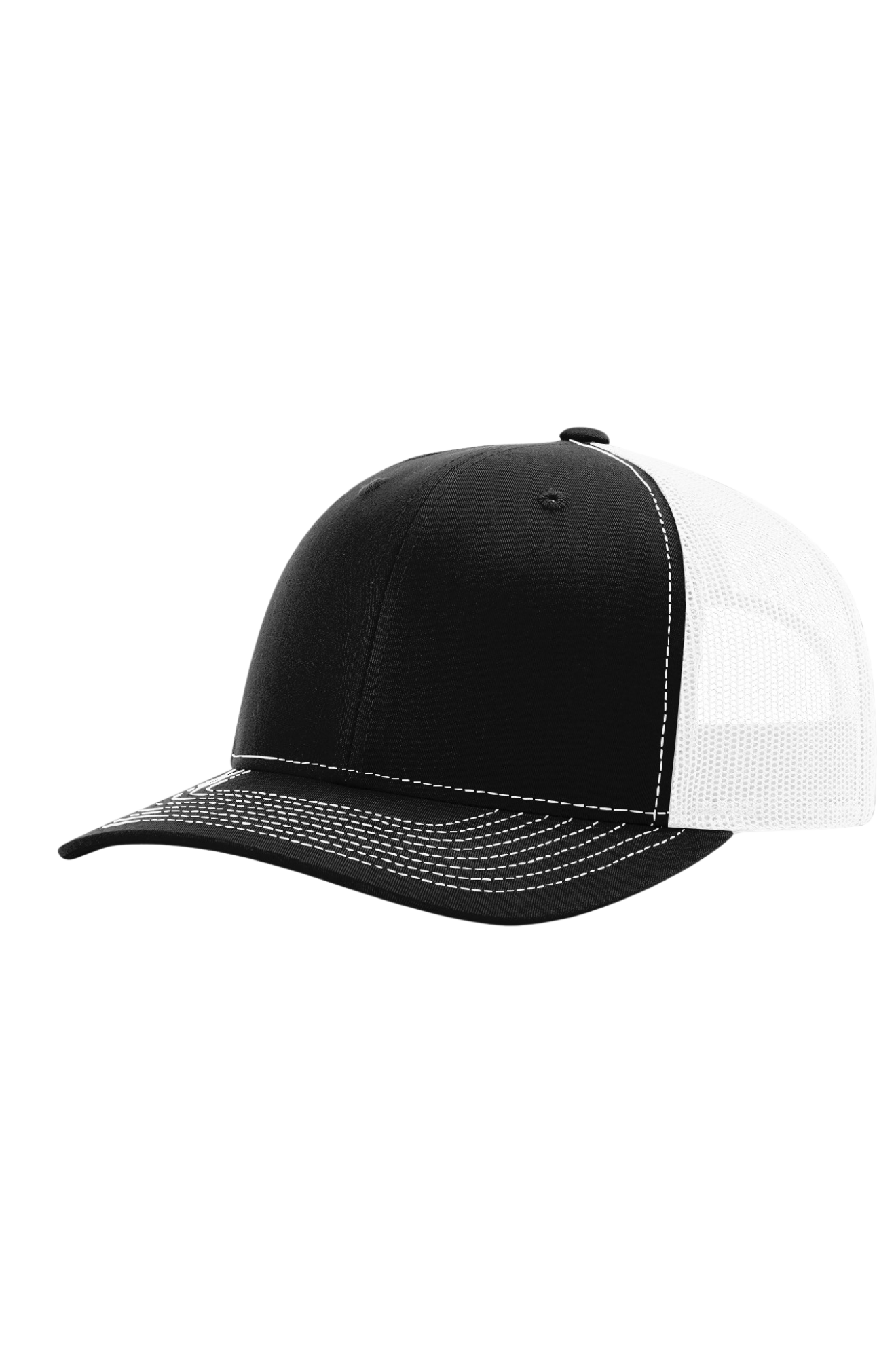 Black and white cap on a white background