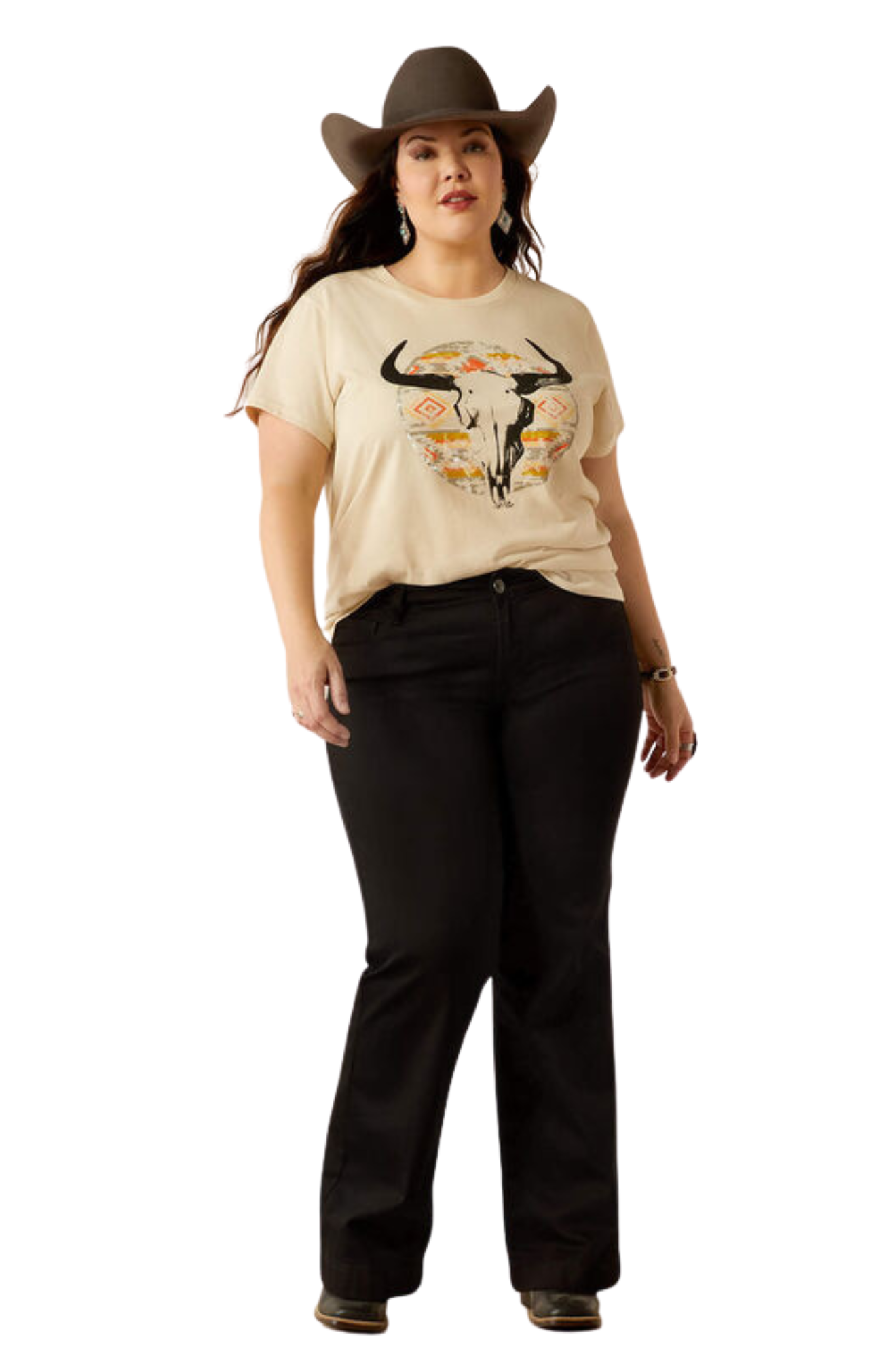 ARIAT LONGHORN WATERCOLOR S/S TSHIRT