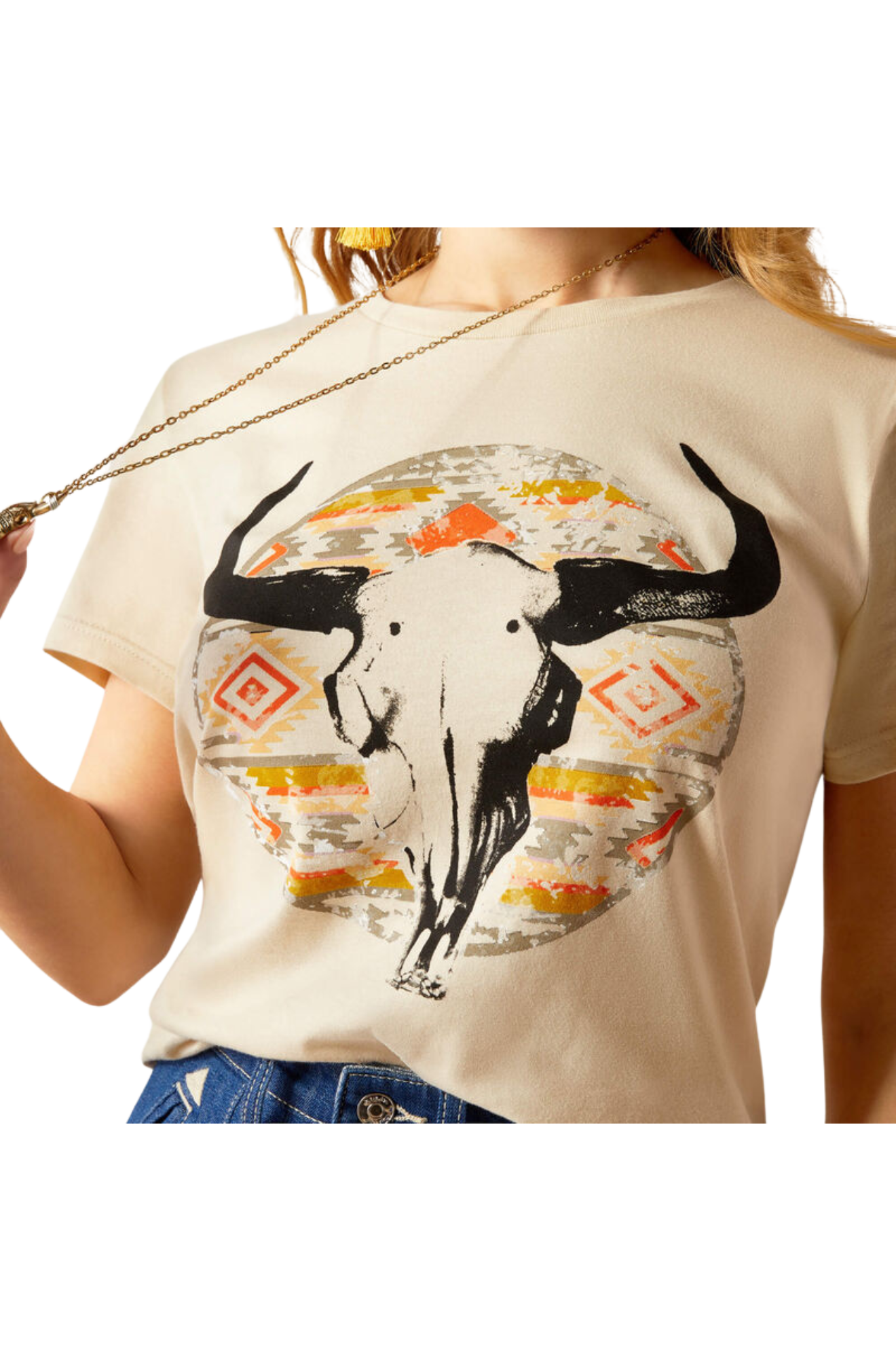 ARIAT LONGHORN WATERCOLOR S/S TSHIRT