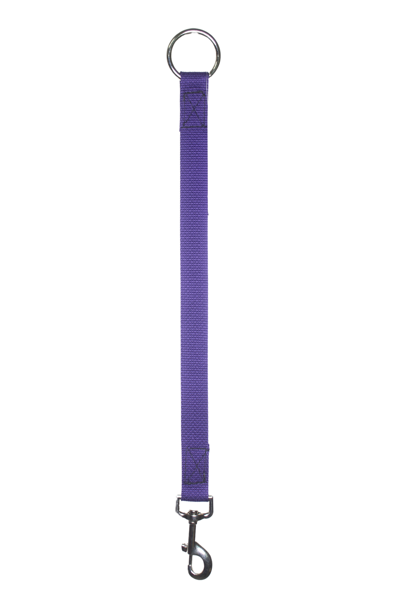 A bucket hanger with a chrome ring and snap.