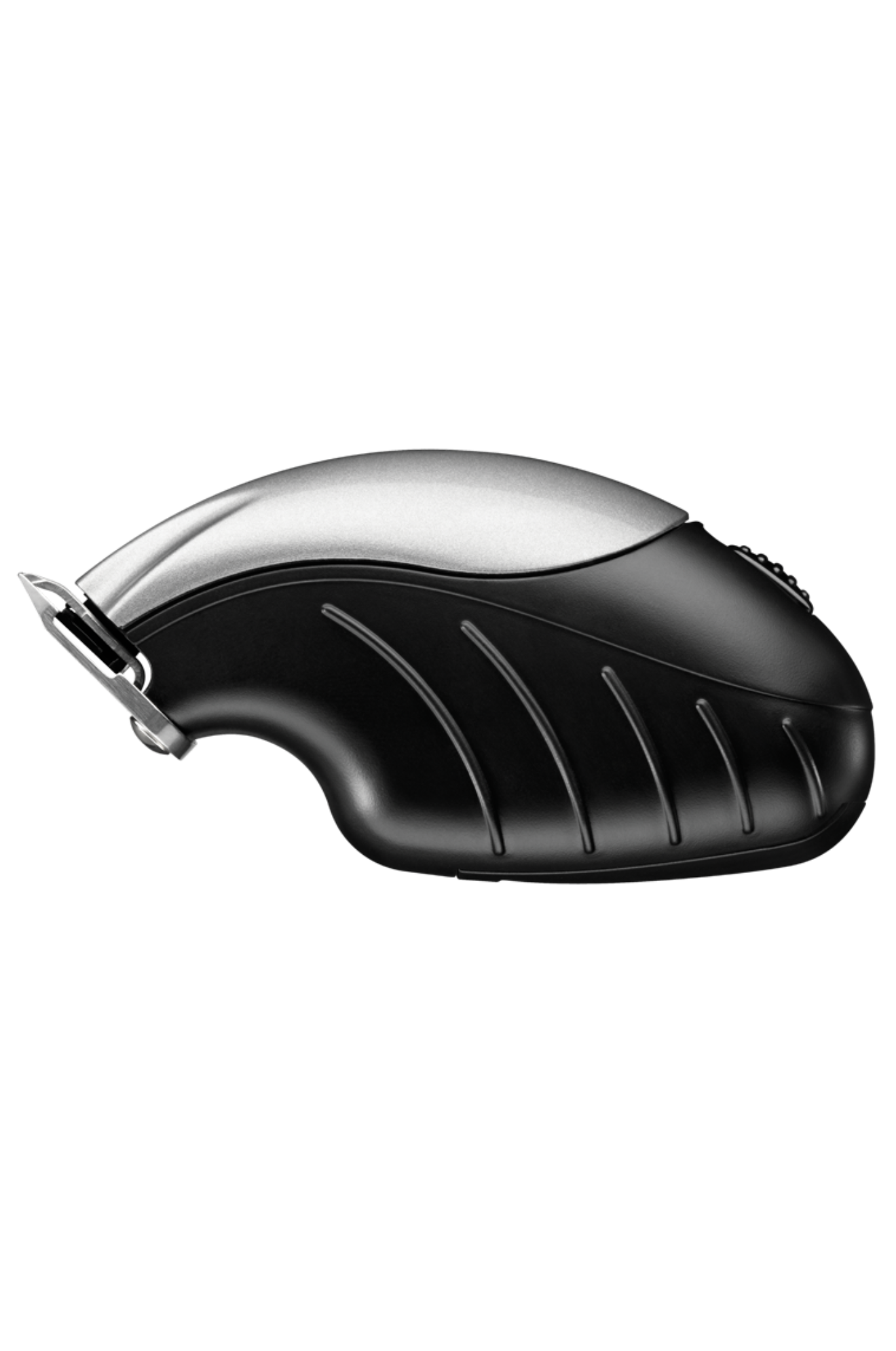 Cordless clipper by ANDIS, predominantly silver and black in color, with a detachable blade guard.