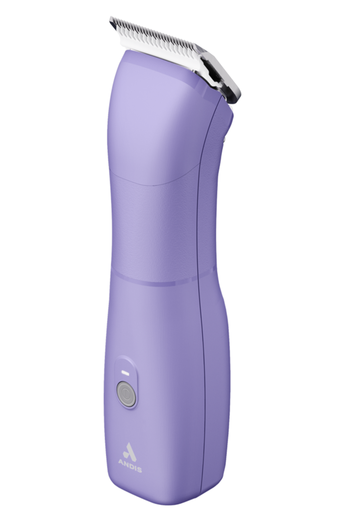 A purple ANDIS clipper with a detachable cord, designed for animal grooming.