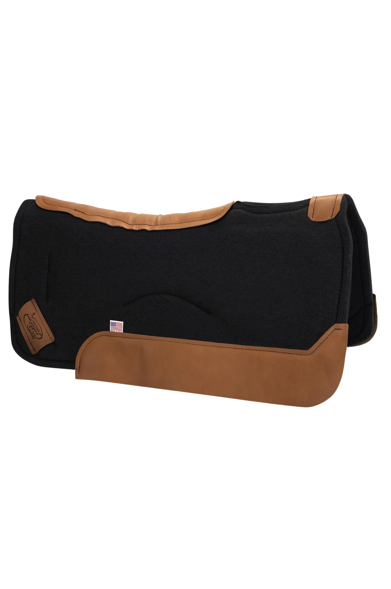 Impact Gel Contour Classic Saddle Pad- Blk w/Brn Wear Patches