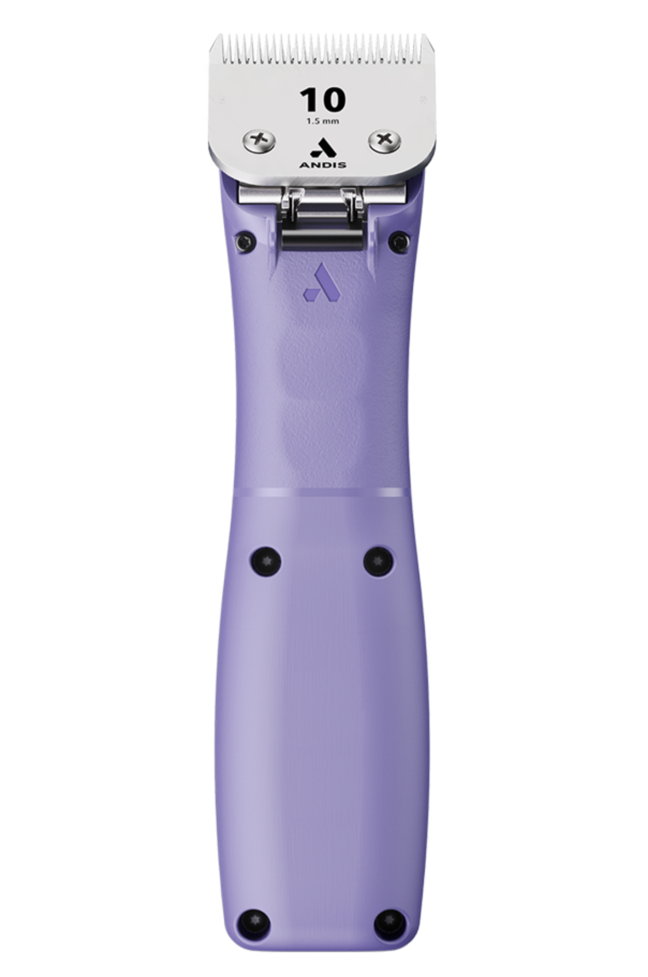 A purple ANDIS clipper with a detachable cord, designed for animal grooming.