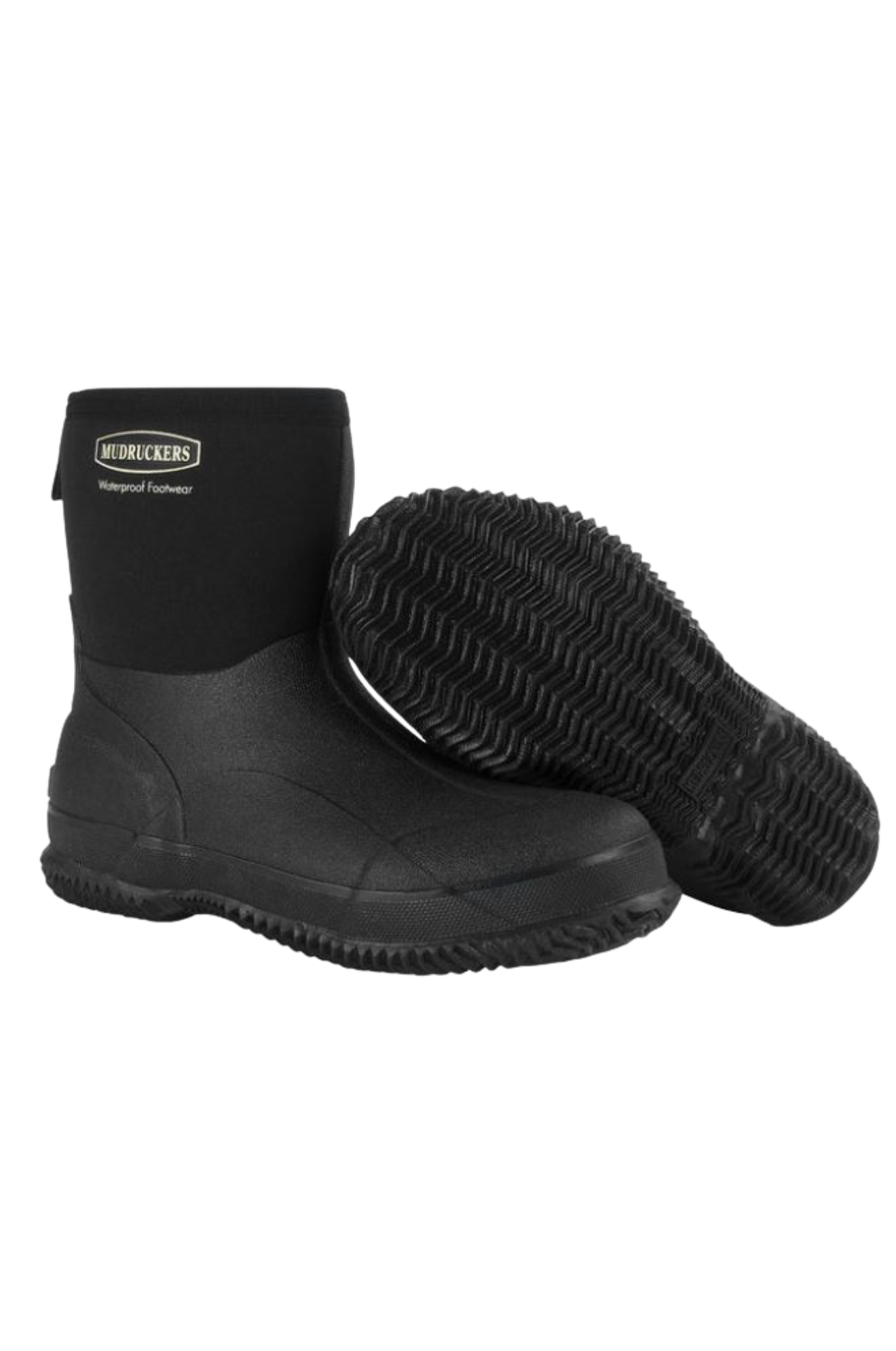Black rubber boots, Mudruckers