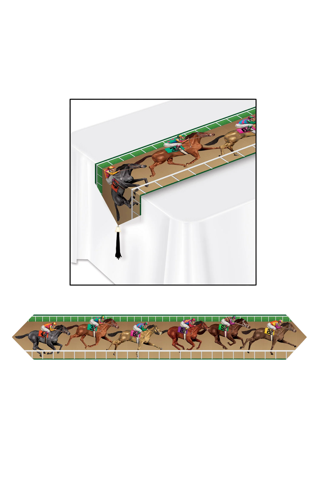 HORSE AND JOCKEY TABLE RUNNER