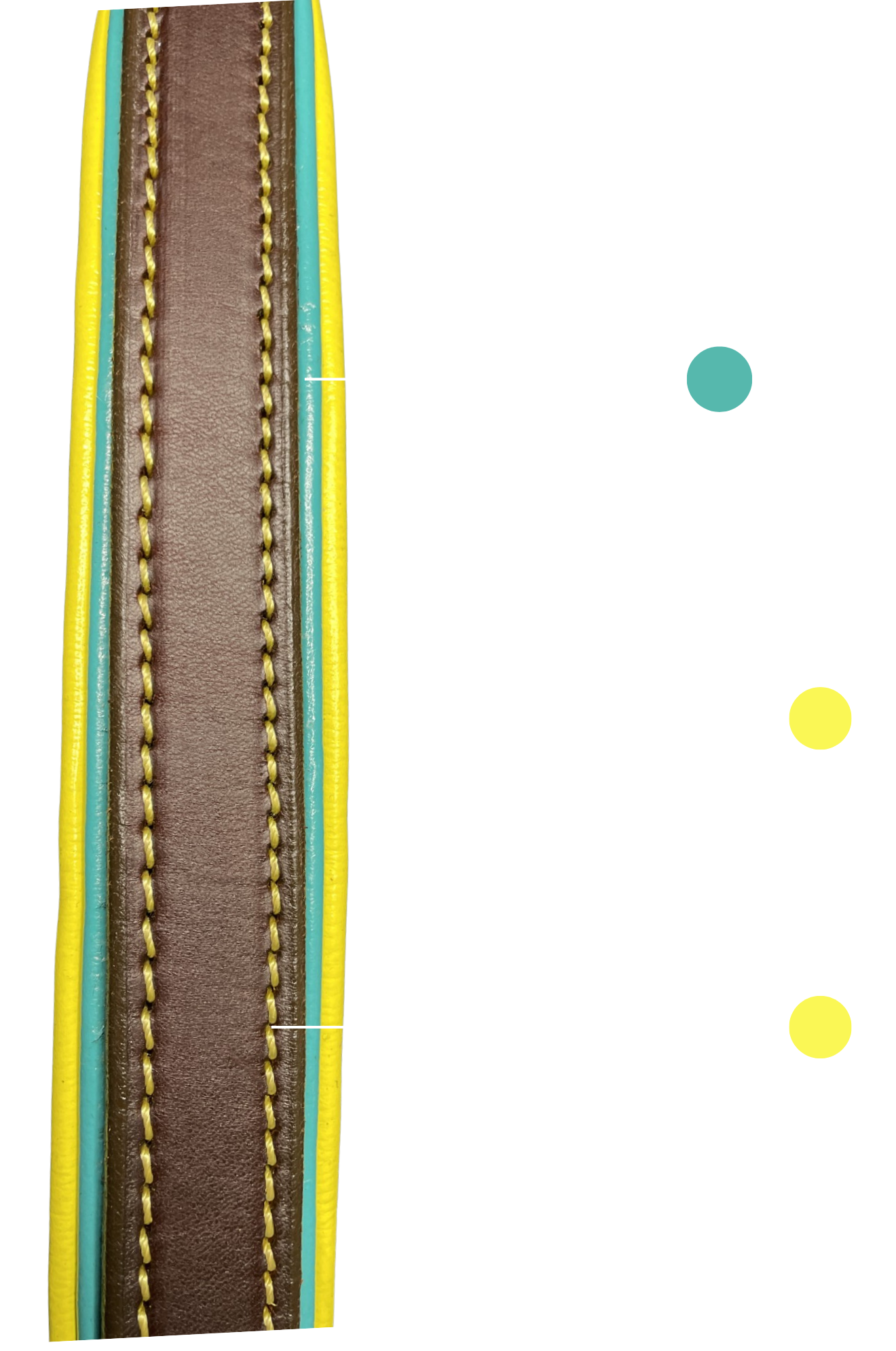 Close-up of a striped fabric with brown, yellow, and blue colors on a white background.