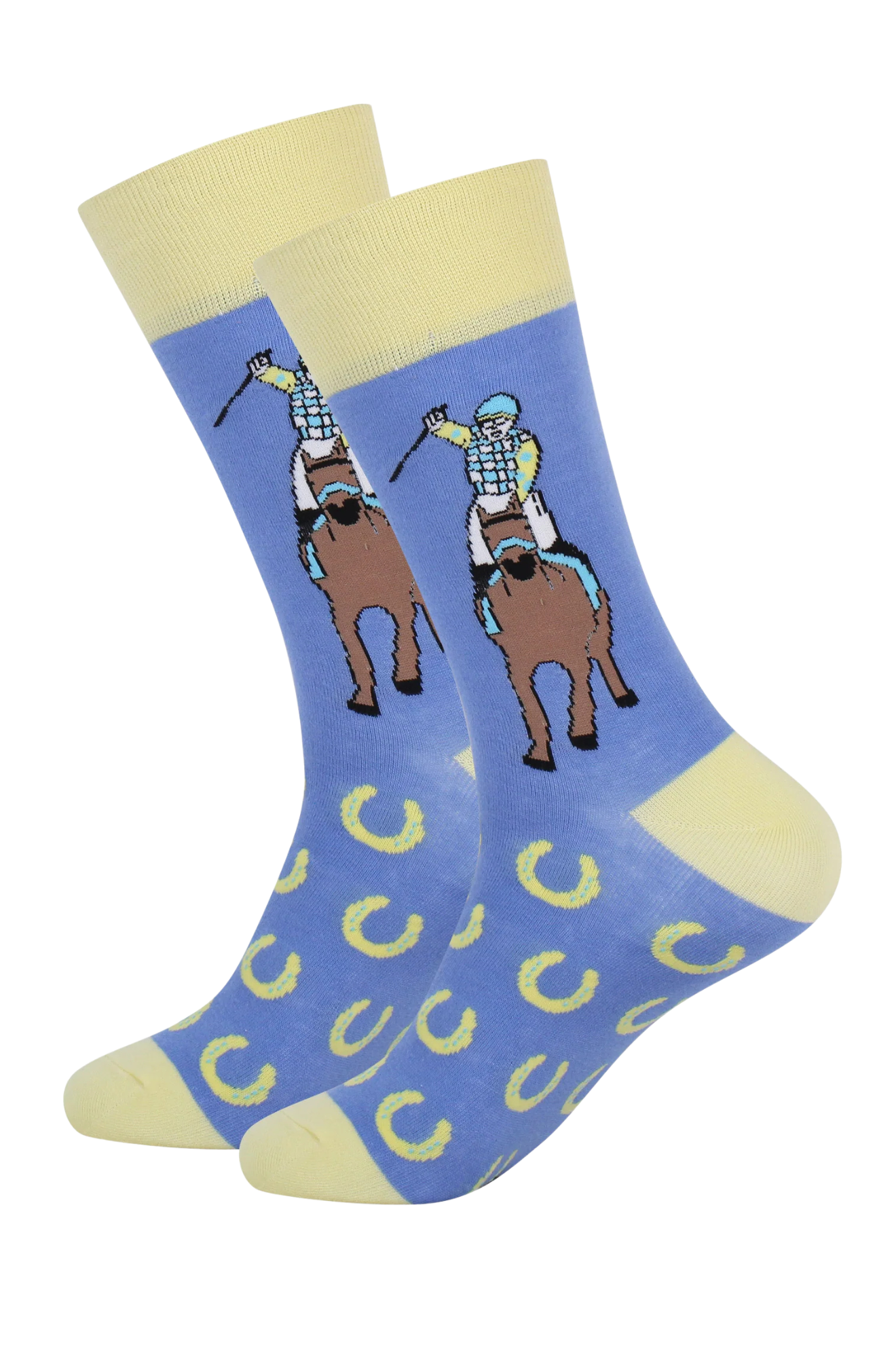 RACING JOCKEY WITH WHIP DERBY SOCKS