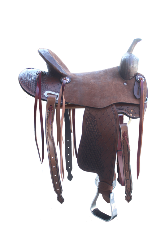 Circle J Barrel Saddle W/ Roughout Seat