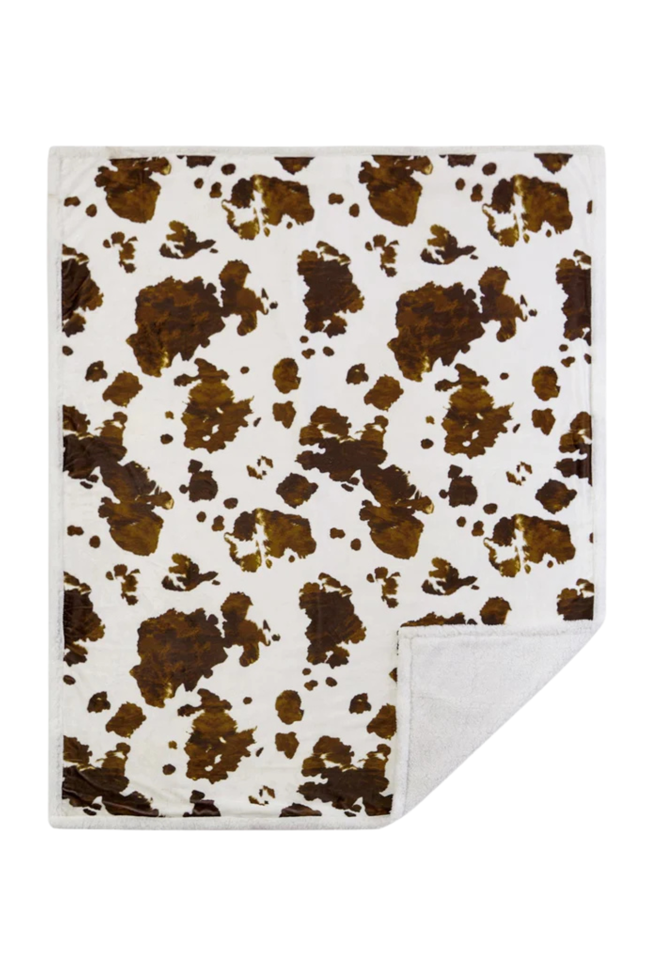 Elsa Cowhide Campfire Sherpa Throw