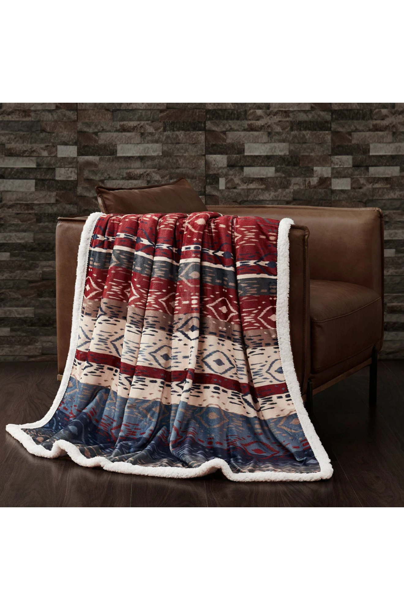 HOME RANGE AZTEC SHERPA THROW disc