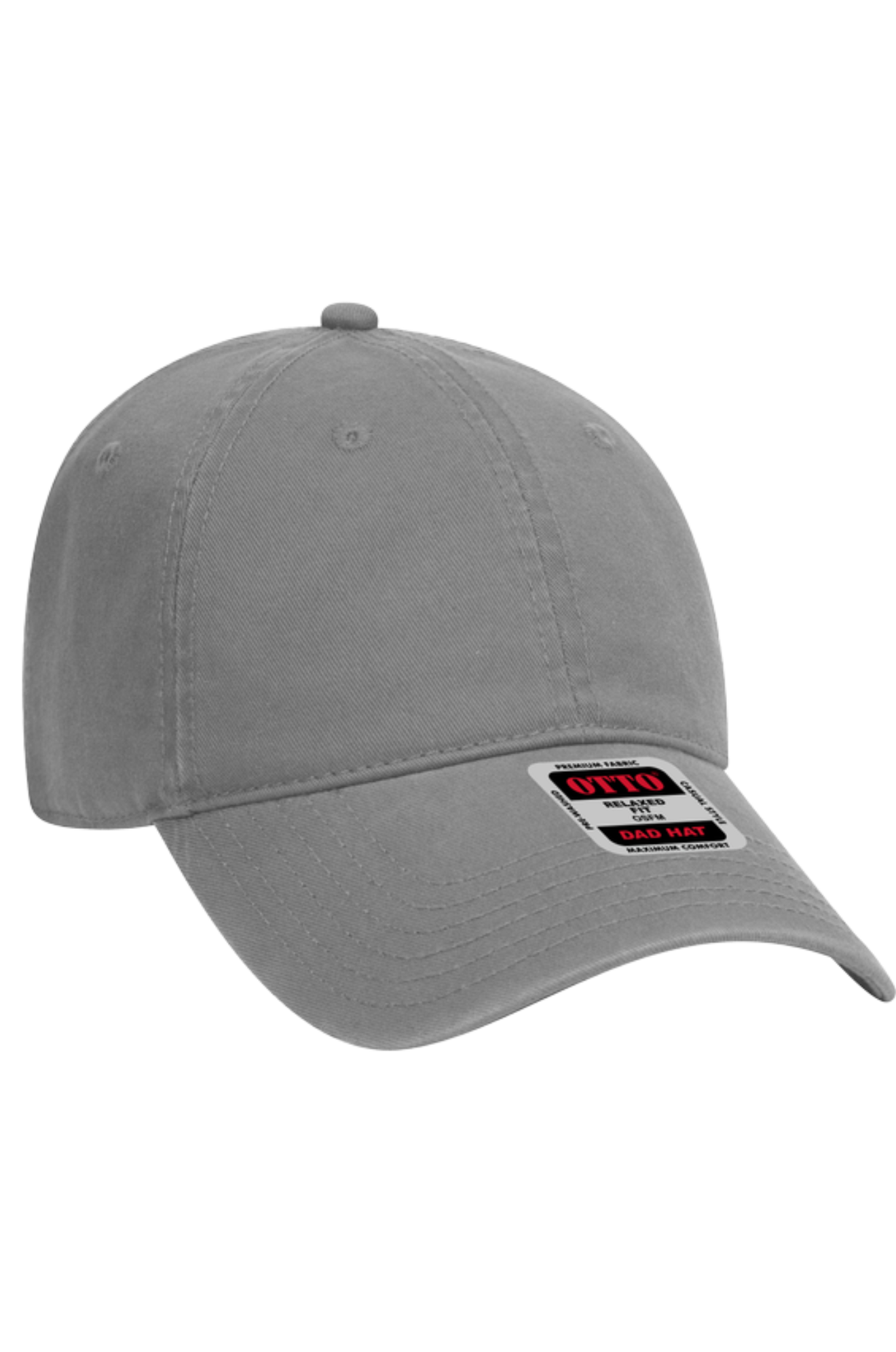 baseball cap with a label on a white background