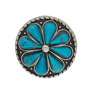 Turquoise Flower Concho - 1-1/4"