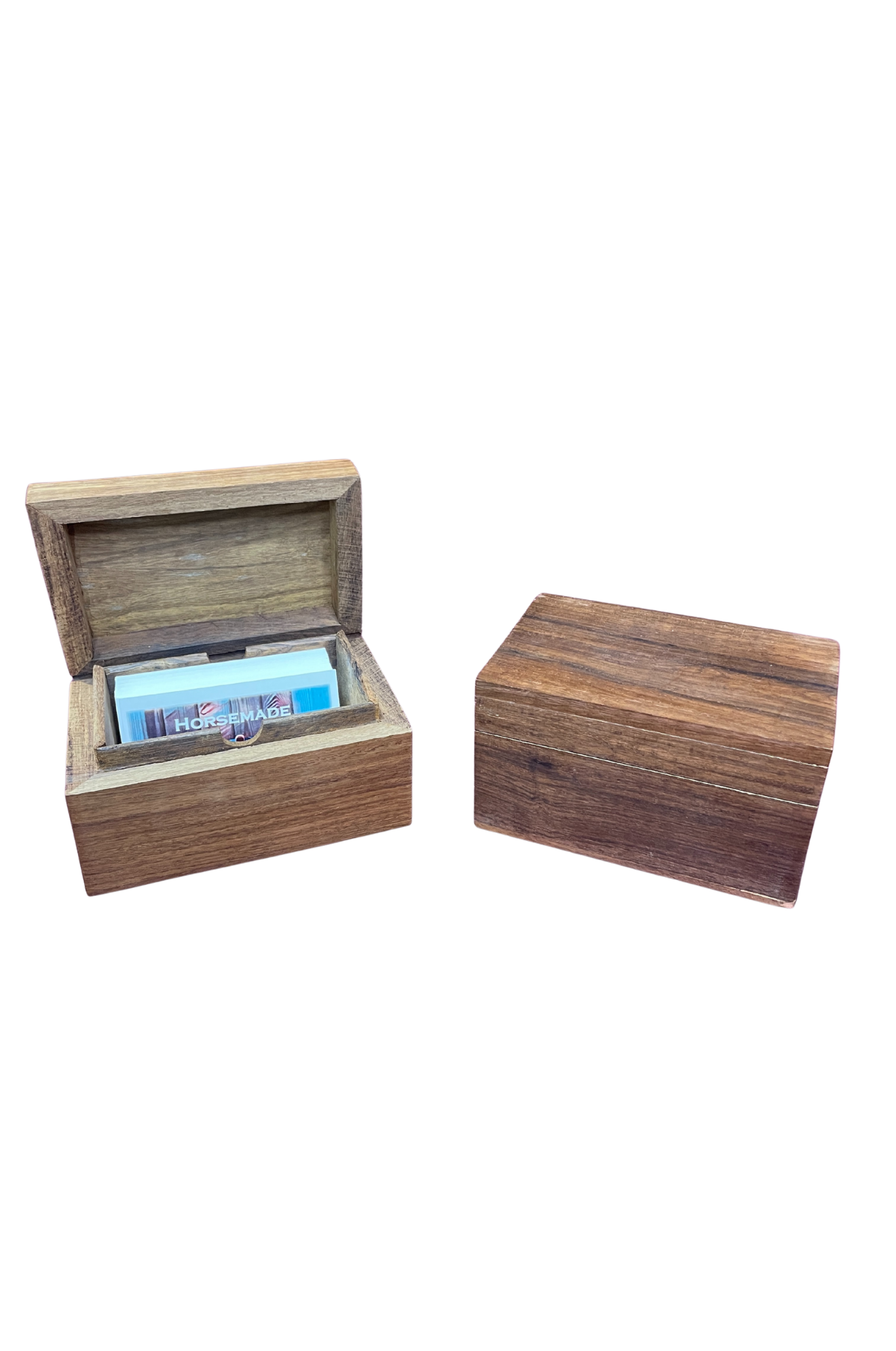 Wood box business card holder