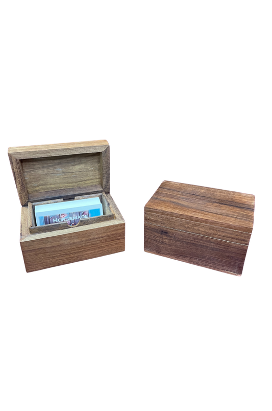 Wood box business card holder