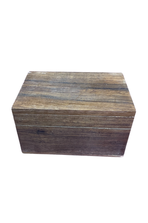 square top wood box business card holder