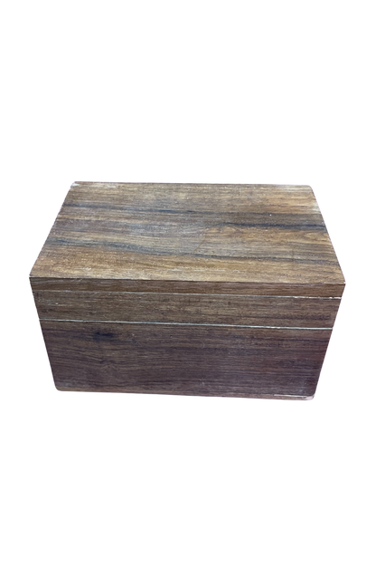 square top wood box business card holder