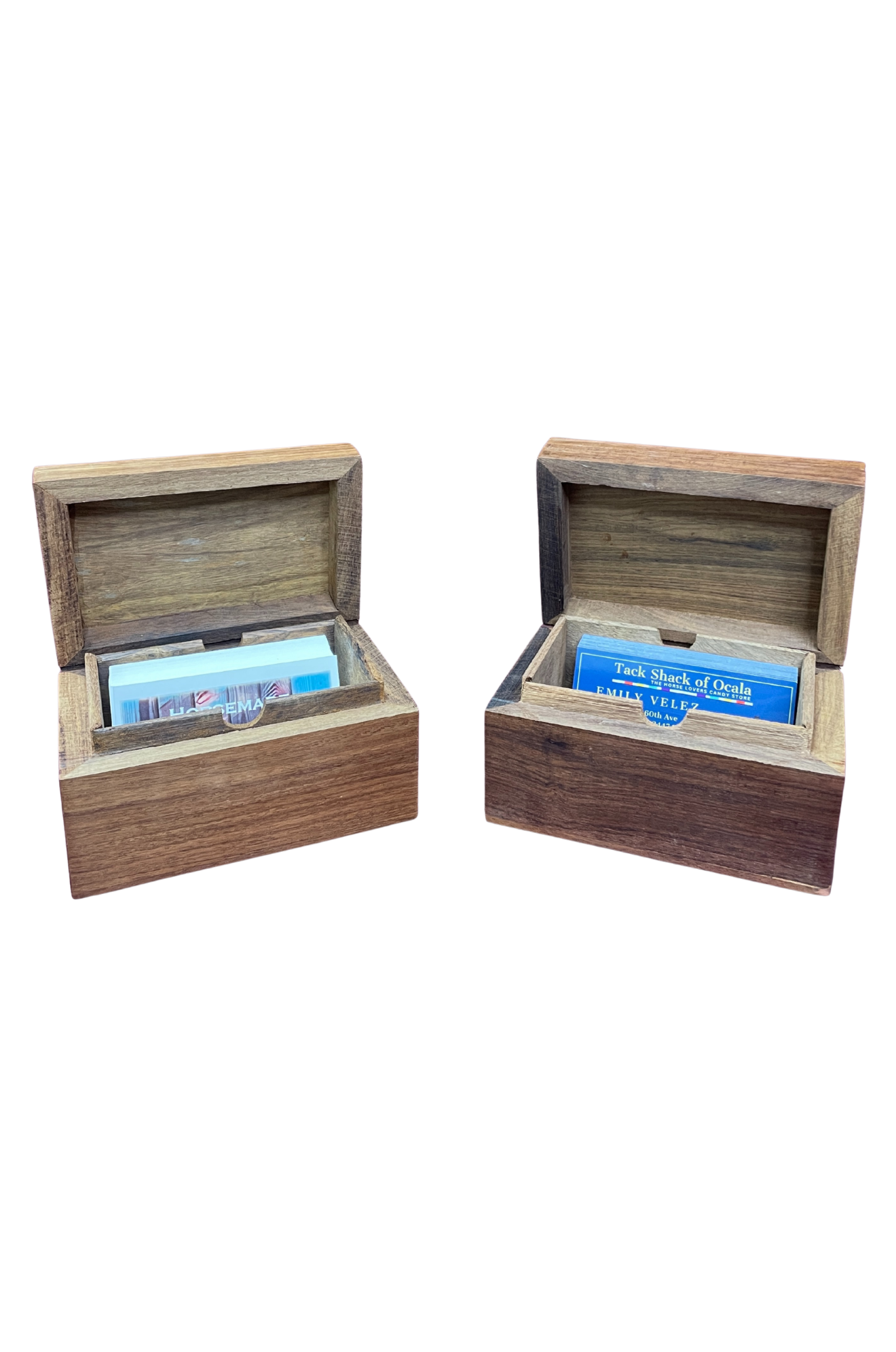 wood box business card holder