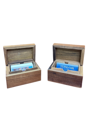 wood box business card holder