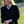 Black  with Tan Trey V-Neck Sweater