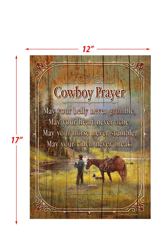 Cowboy Prayer Wood Sign
