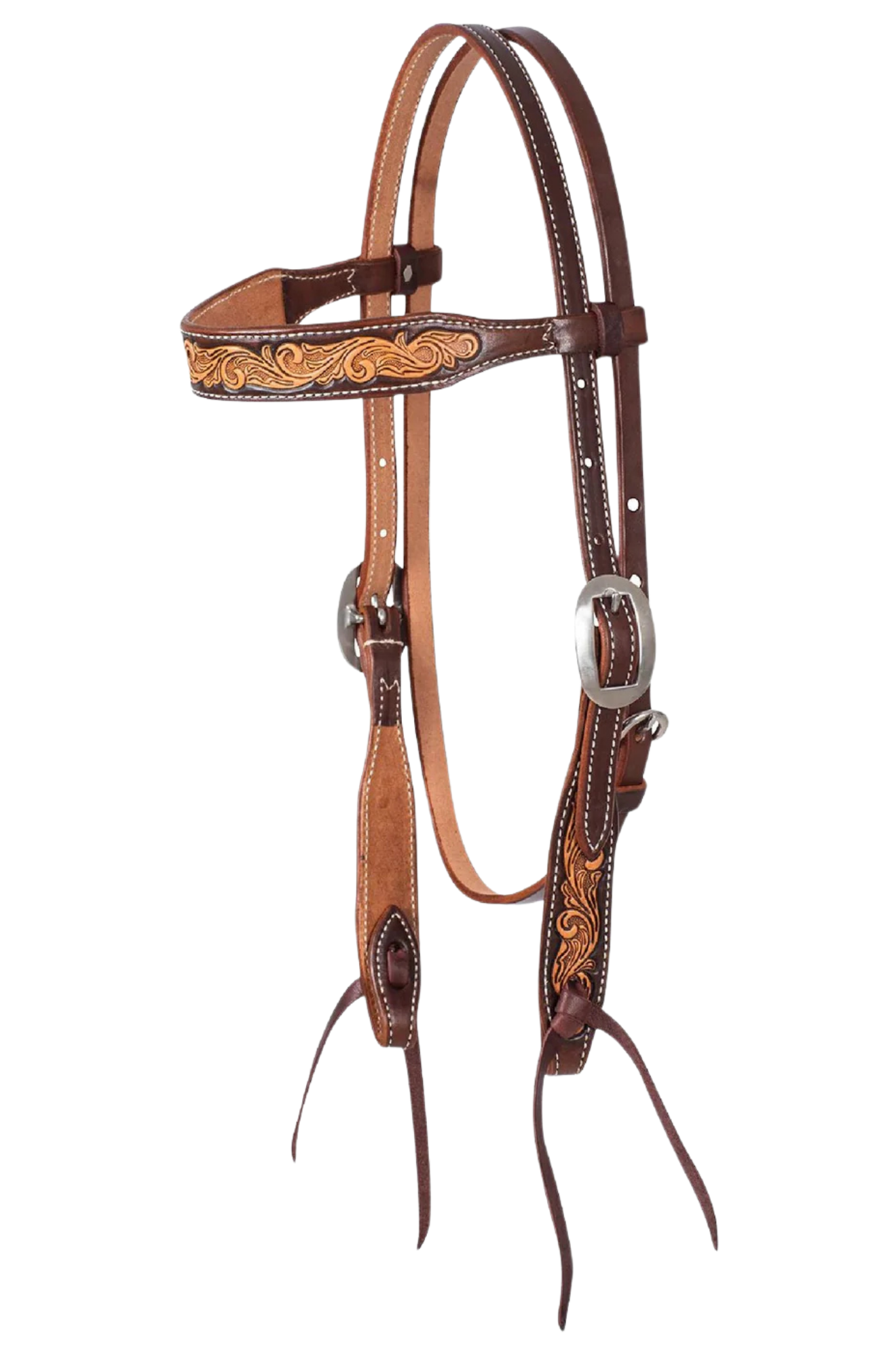 Chocolate_Framed_Floral_Browband_Headstall