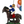 A resin and metal photo and balloon holder featuring a horse and jockey figure with a wire holder for hanging balloons.