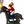 A resin and metal photo and balloon holder featuring a horse and jockey figure with a wire holder for hanging balloons.
