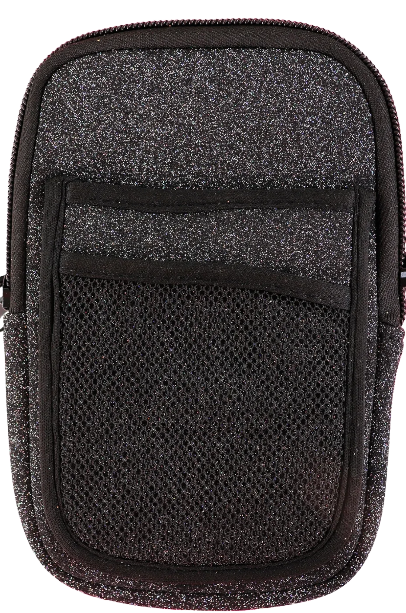 A black fabric tumbler pouch with a simply southern logo