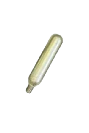 A single CO2 cartridge for use with Hit Air vests and jackets, displayed against a plain background.