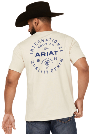 Model is 5'1" wearing a size large
100% cotton
Short sleeves
Rib knit crew neck
Tagless neck label
Solid cream design
Logo graphic print on left chest
Logo graphic print on back
Imported