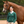 Emerald Green with Gold Trey V-Neck Sweater