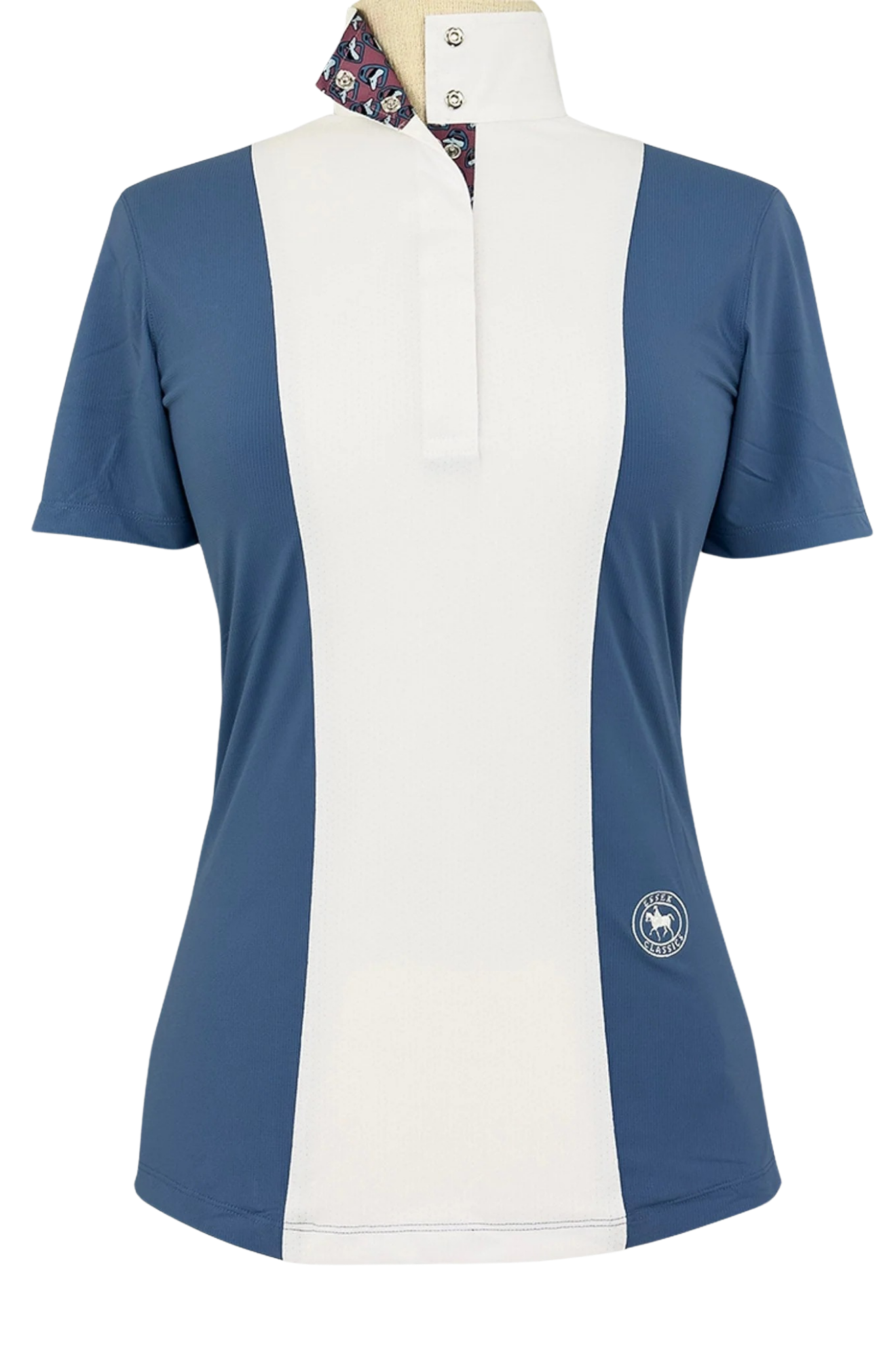 Girls "Luna II" Blue Stirrup Talk Short Sleeve Performance Show Shirt