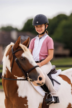 Girls_Luna_II_Dark_Pink_Gallop_Garden_Short_Sleeve_Performance_Show_Shirt