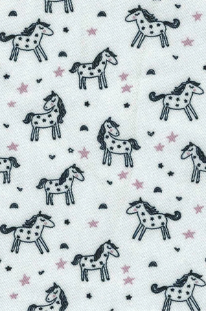Girls "Luna II" Dark Pink with Unicorns Short Sleeve Performance Show Shirt