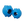 Two blue rubber dog toys with textured surface on a white background