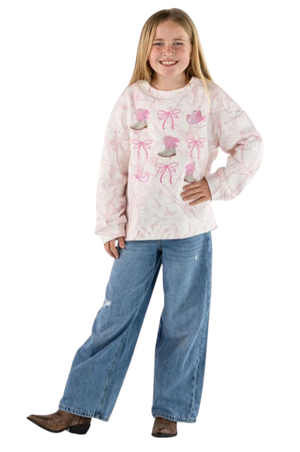 Kids Everyday Embroidered Crew Shirt - pink camo