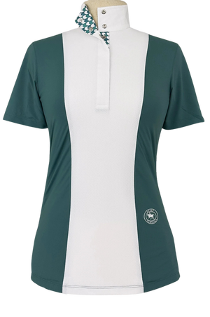 Ladies "Luna II" Forest Green with Geometric Short Sleeve Performance Show Shirt