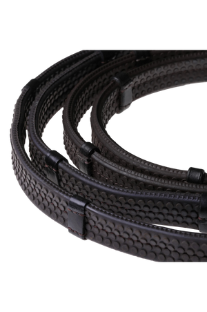 Lumiere_Leather__Rubber_Grip_Reins_Flat_with_white_stitching_Silver_Billet