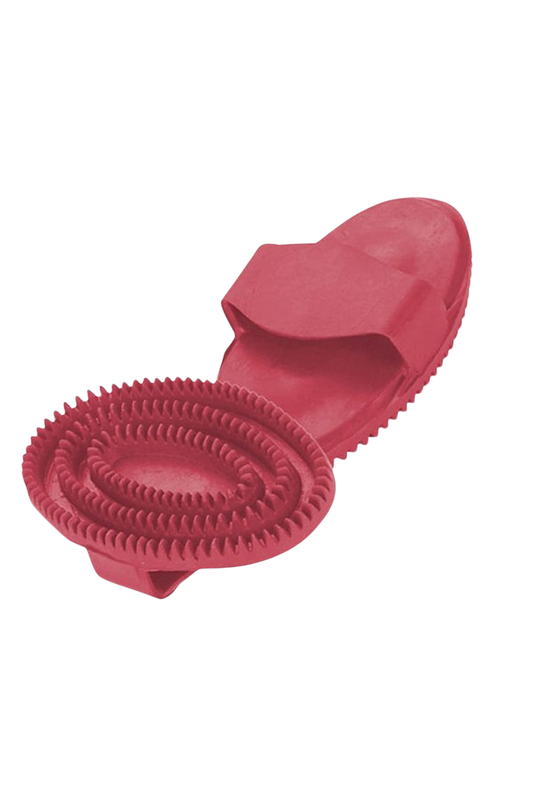 Red Rubber Horse Curry Comb