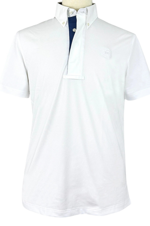 Men's Marine Blue Self Trim Talent Yarn Short Sleeve Show Shirt