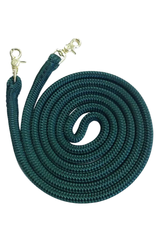 green rope reins with scissor snaps