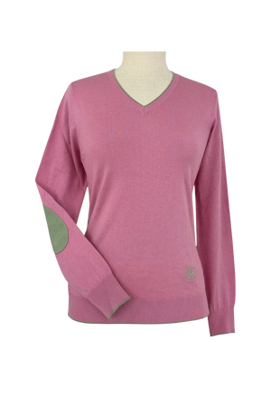 Pink_with_Moss_Trey_V-Neck_Sweater