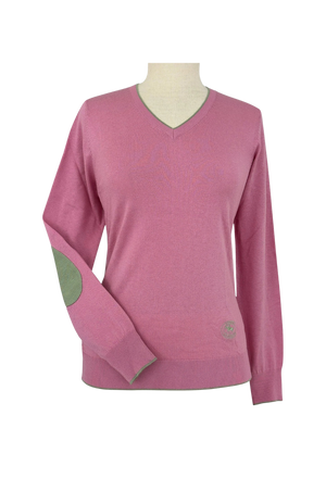 Pink_with_Moss_Trey_V-Neck_Sweater