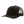 Black trucker cap with mesh back on a white background