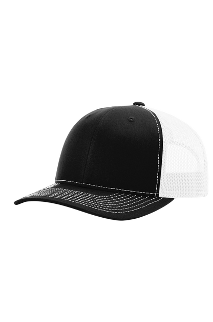 Black and white cap on a white background