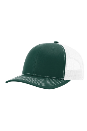 Green and white cap on a white background