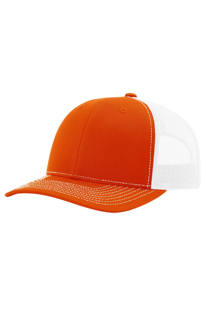 Orange and white cap on a white background